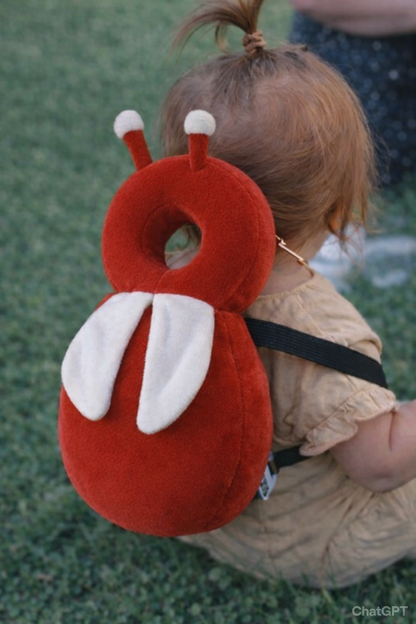 RoseBabyTR Bebek Kafa Koruma Çantası, soft fabric baby head protection bag with adjustable straps in pastel colors.